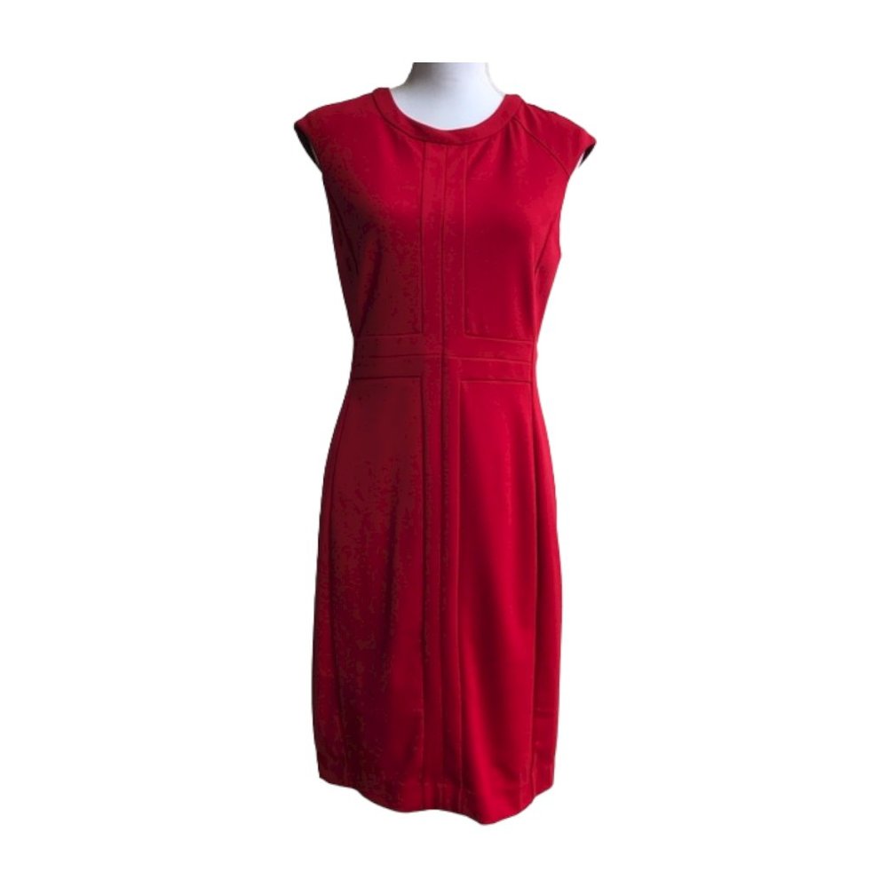 Banana Republic Women's Red Midi Sheath Dress Size 2